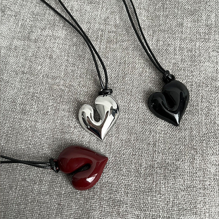 Heart Pendant Adjustable Necklace — necklace, view 3