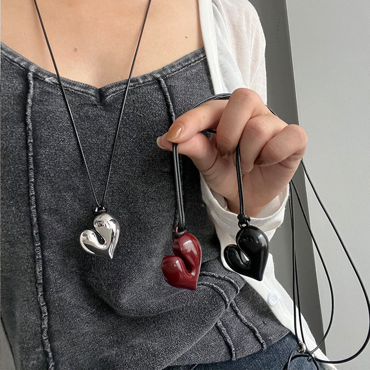 Heart Pendant Adjustable Necklace — necklace, view 4