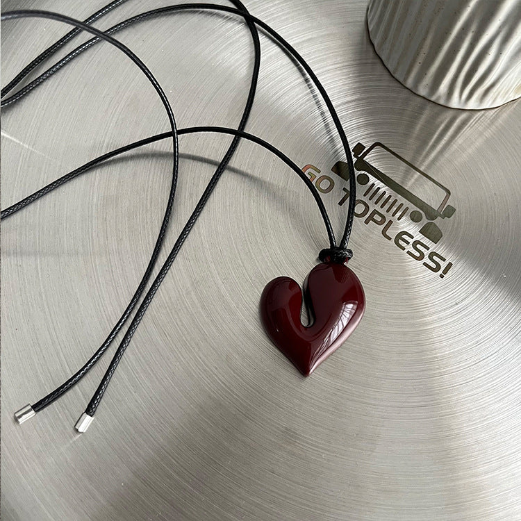 Heart Pendant Adjustable Necklace — necklace, view 6