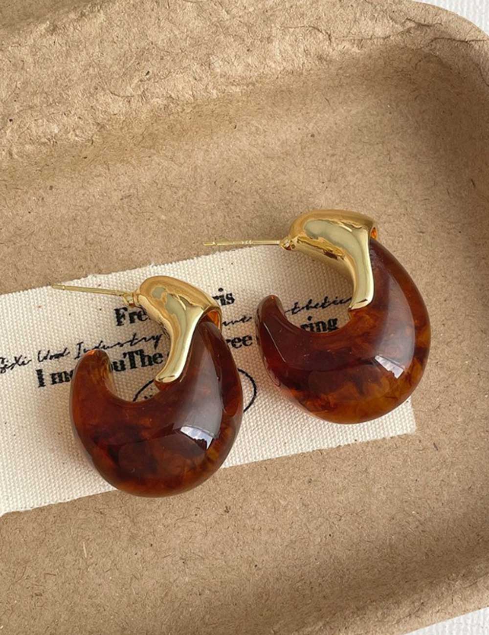 Polished Acrylic C-Shape Earrings — earrings