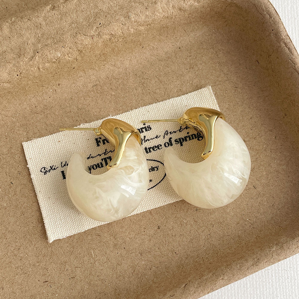 Polished Acrylic C-Shape Earrings — earrings, view 2