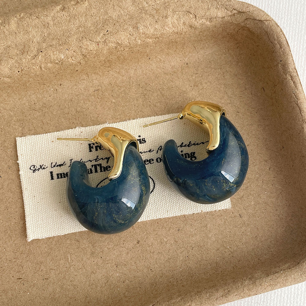 Polished Acrylic C-Shape Earrings — earrings, view 3