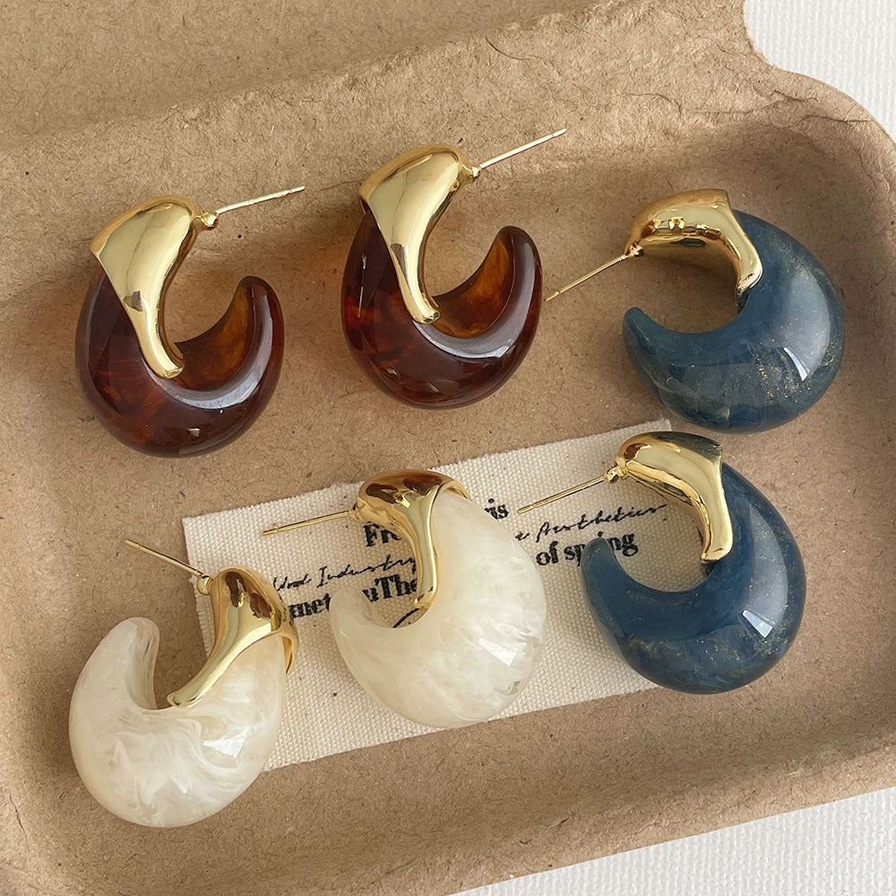 Polished Acrylic C-Shape Earrings — earrings, view 4