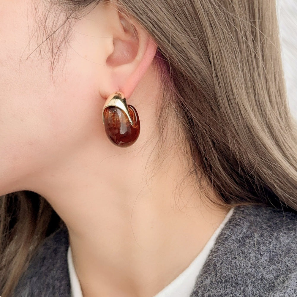 Polished Acrylic C-Shape Earrings — earrings, view 5