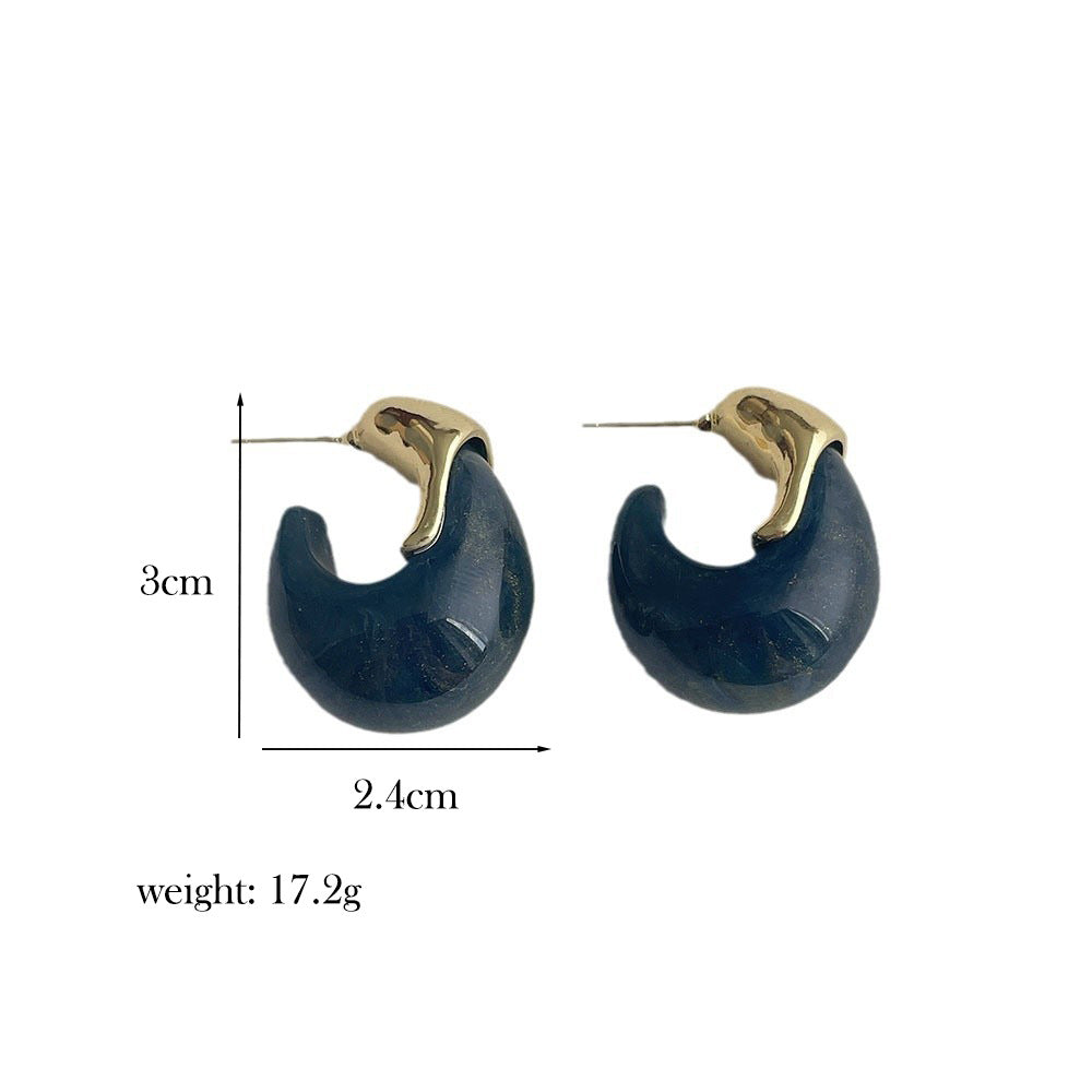 Polished Acrylic C-Shape Earrings — earrings, view 6