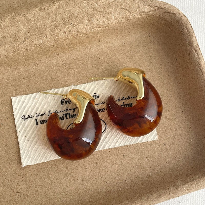 Polished Acrylic C-Shape Earrings — earrings, view 7