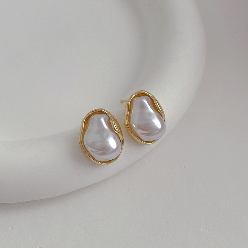 Acrylic Pearl-Effect Stud Earrings — earrings, view 2