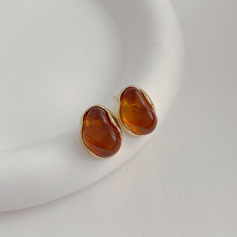 Acrylic Pearl-Effect Stud Earrings — earrings, view 4