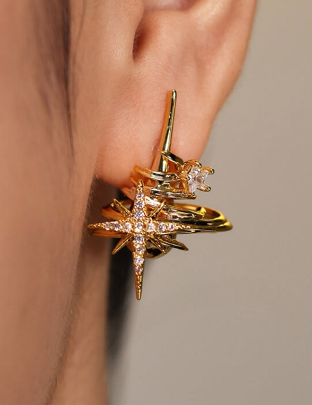 Starburst Cubic Stud Earrings — earrings