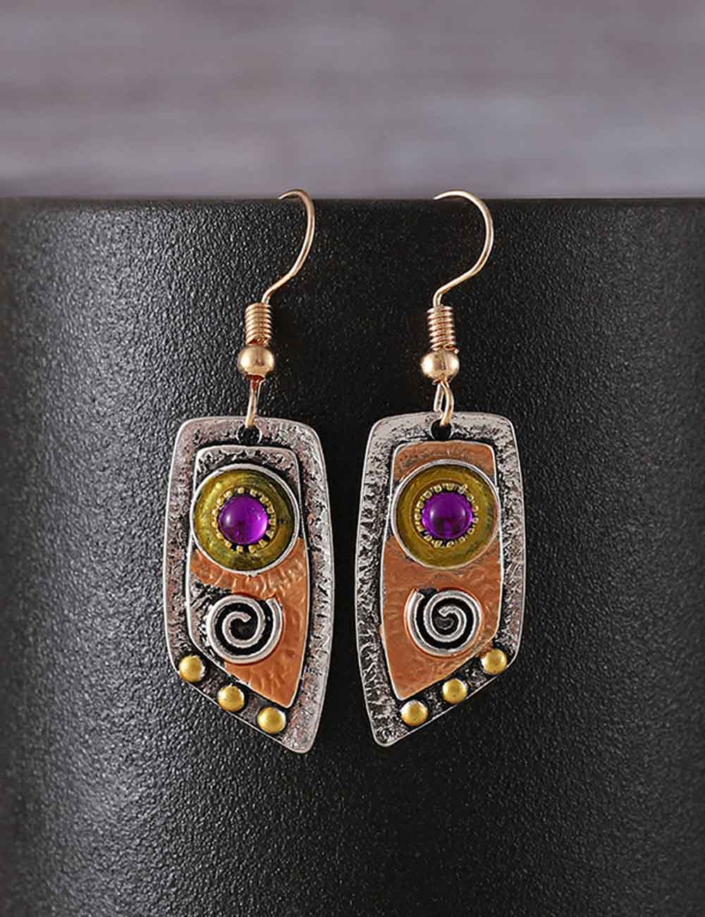 Floral Textured Silver Drop Earrings — silver earrings