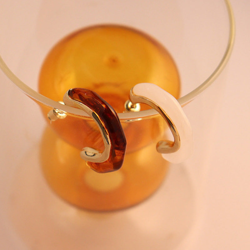 Double-Sided Resin Hoop Earrings — earrings, view 2