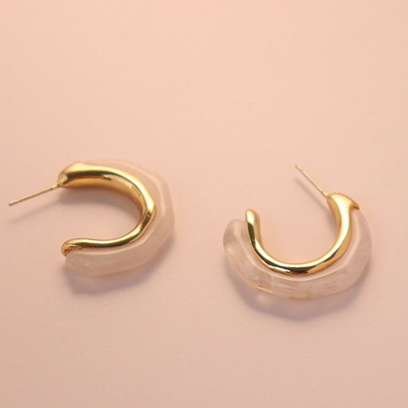 Double-Sided Resin Hoop Earrings — earrings, view 3