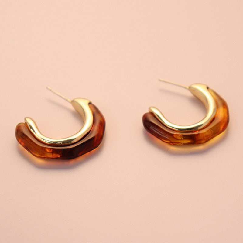 Double-Sided Resin Hoop Earrings — earrings, view 4