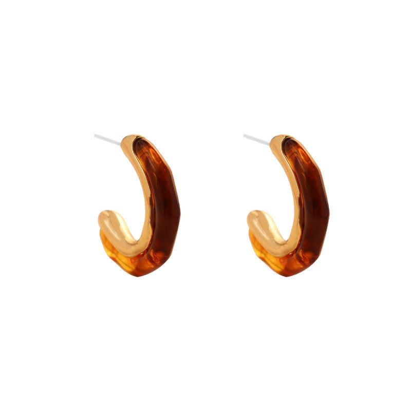 Double-Sided Resin Hoop Earrings — earrings, view 5