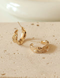 Geometric C-Shaped Hoop Earrings — earrings
