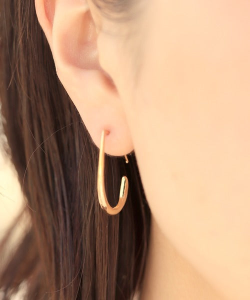 Teardrop Oval Hoop Earrings — earrings, view 2