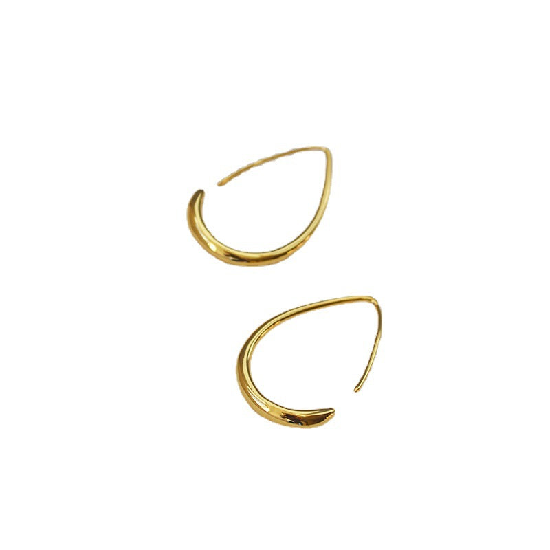 Teardrop Oval Hoop Earrings — earrings, view 3