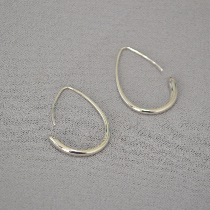Teardrop Oval Hoop Earrings — earrings, view 4