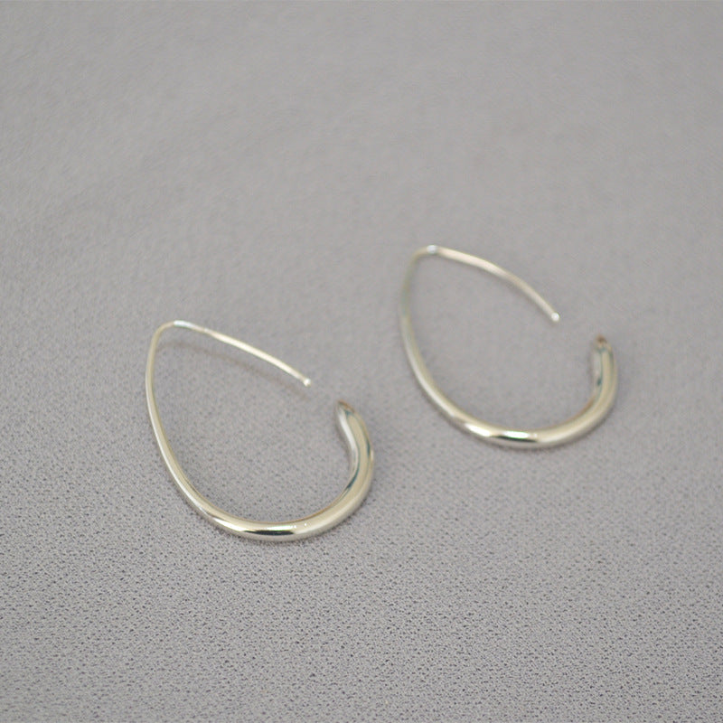 Teardrop Oval Hoop Earrings — earrings, view 5