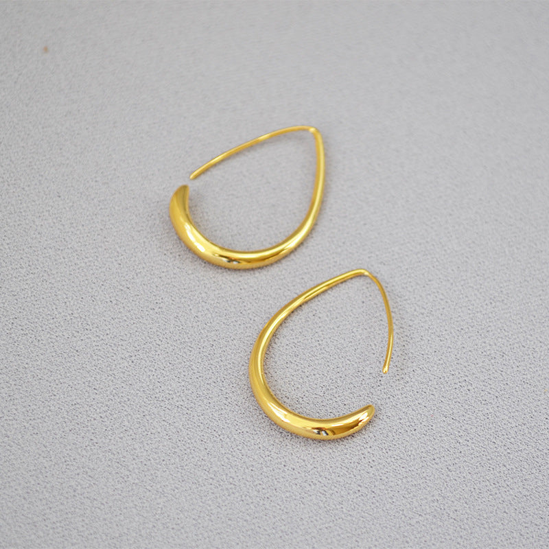 Teardrop Oval Hoop Earrings — earrings, view 6