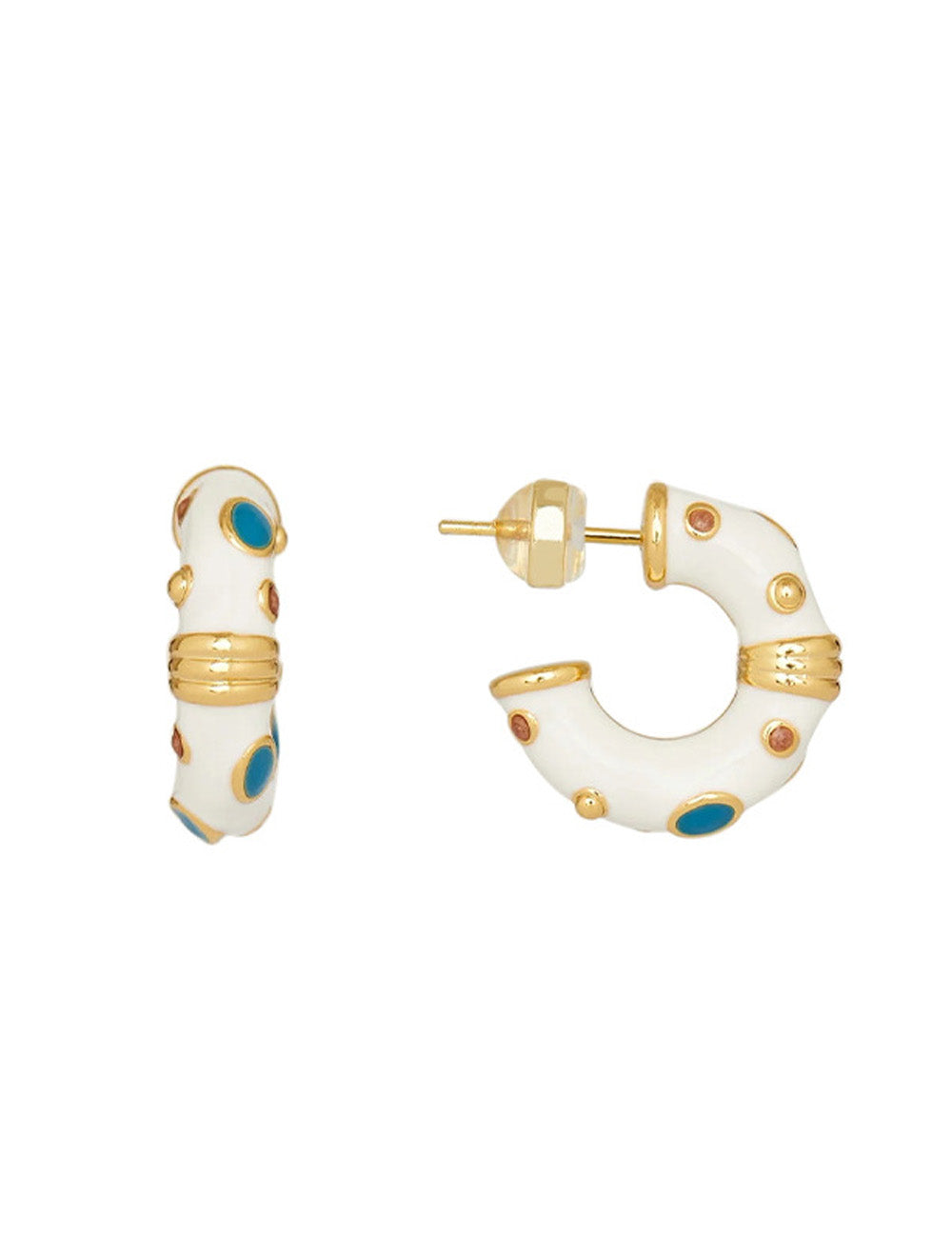 Drip-Glaze C-Shape Hoop Earrings — gold earrings