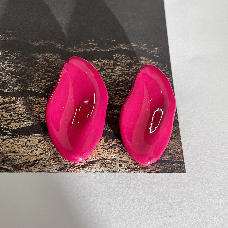 Drip Glaze Geometric Stud Earrings — earrings, view 3