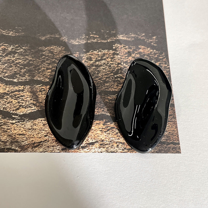 Drip Glaze Geometric Stud Earrings — earrings, view 5
