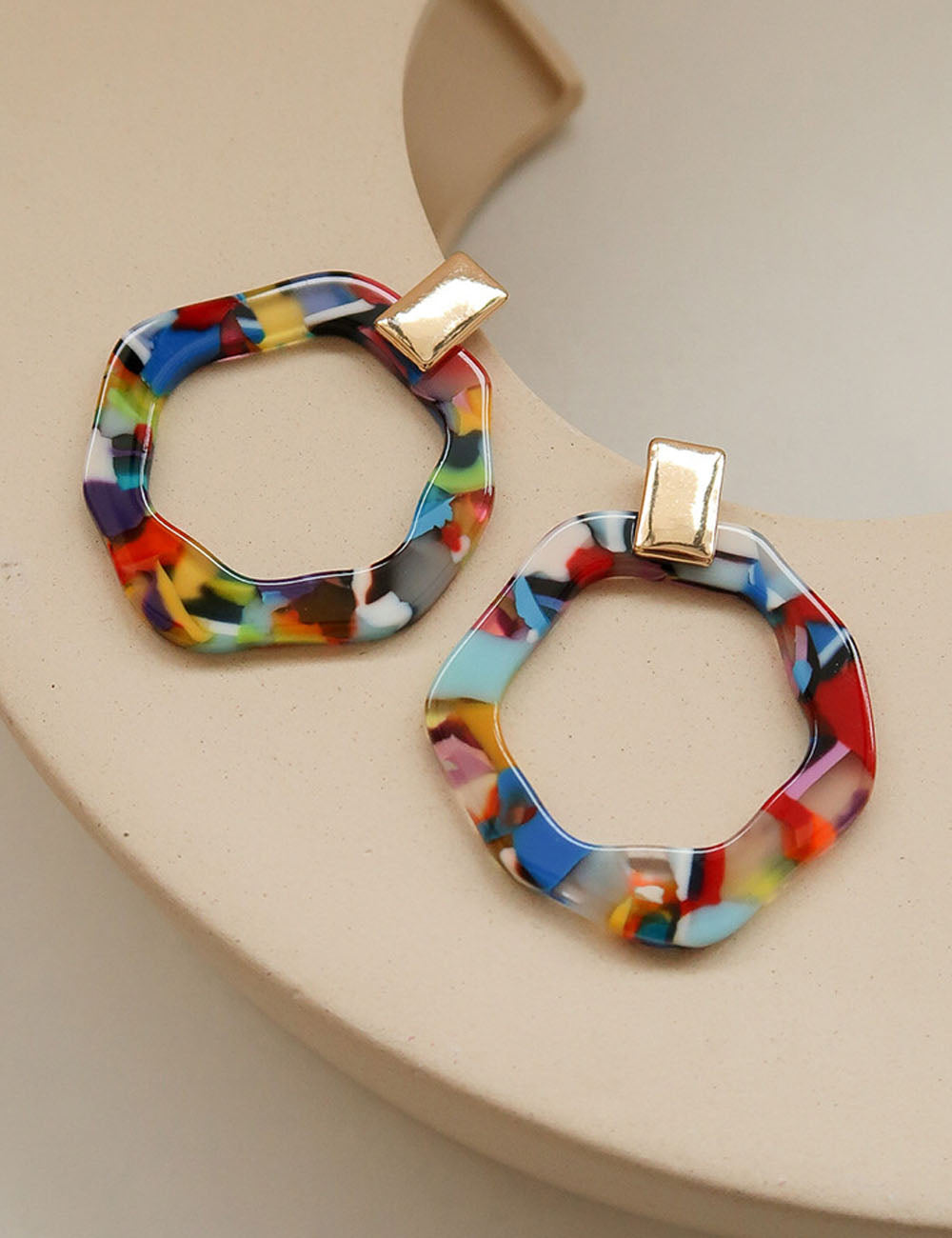 Colorful Acetate Hoop Earrings — earrings