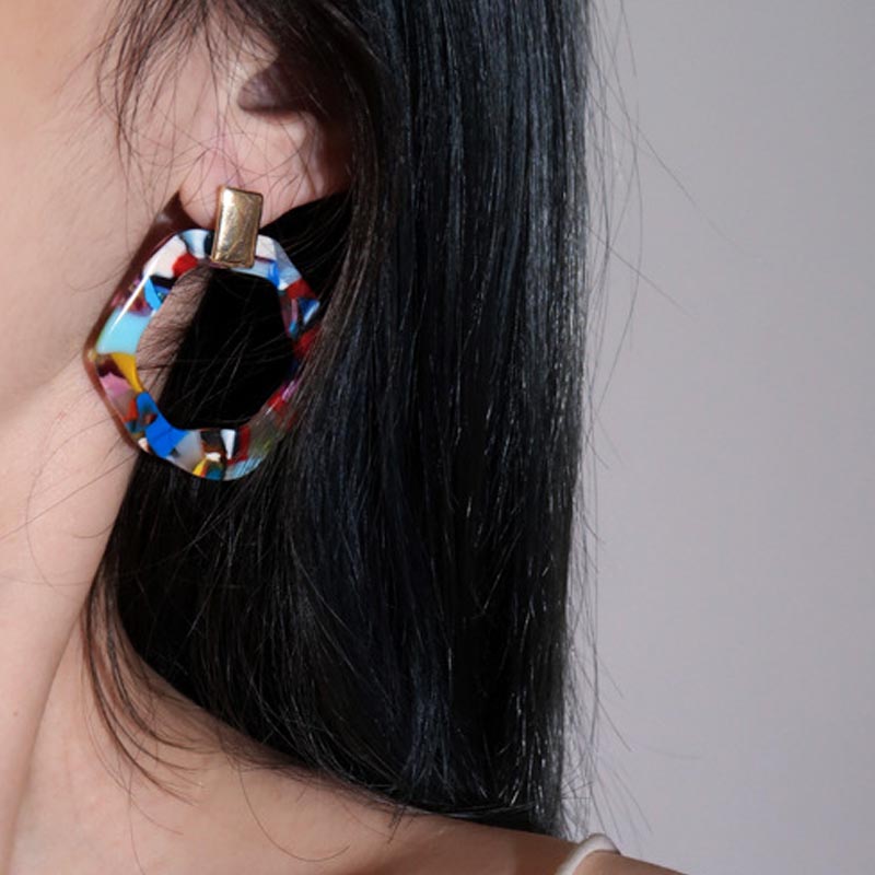 Colorful Acetate Hoop Earrings — earrings, view 3