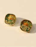 Floral Geometric Stud Earrings — earrings