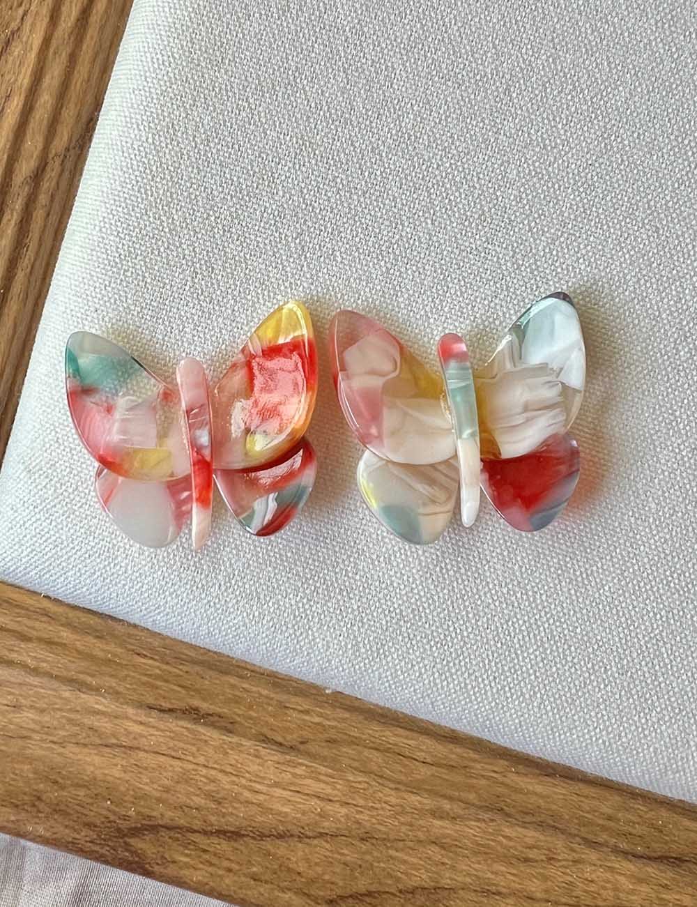 Resin Butterfly Stud Earrings — earrings