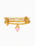 Layered Zircon Heart Charm Ring — ring