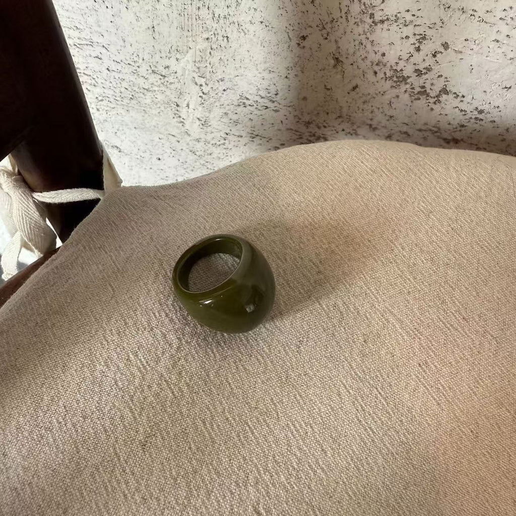 Oval Resin Signet Ring — ring, view 5