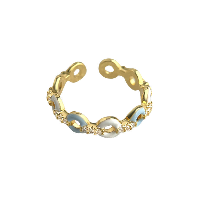 Geometric Zircon Open Ring — ring, view 3