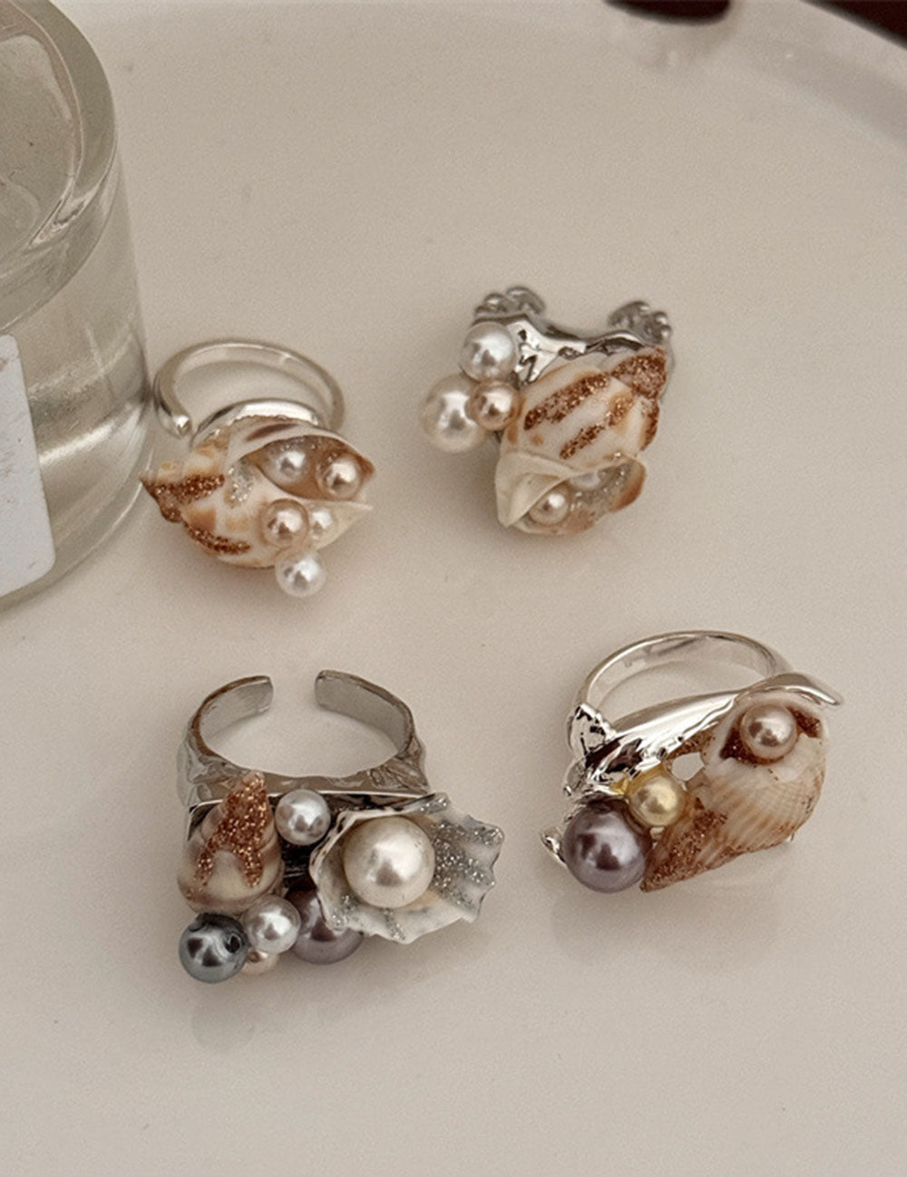 Pearl Shell Stacked Ring — ring