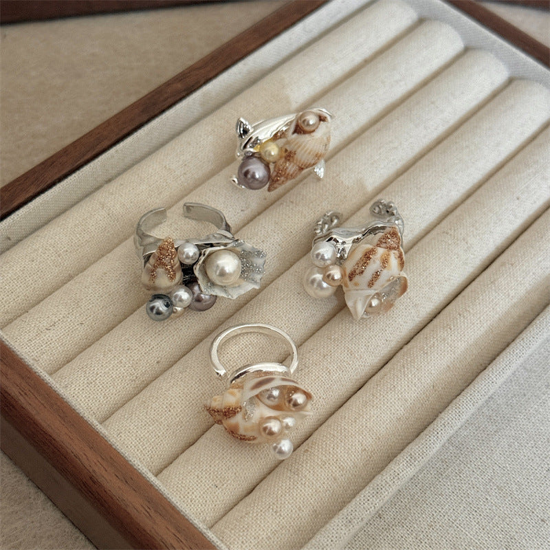 Pearl Shell Stacked Ring — ring, view 2