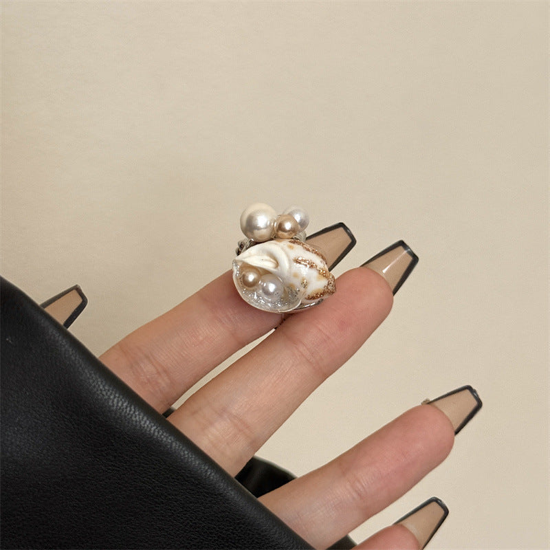 Pearl Shell Stacked Ring — ring, view 3