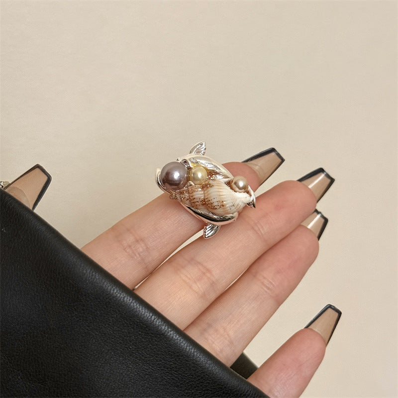 Pearl Shell Stacked Ring — ring, view 5