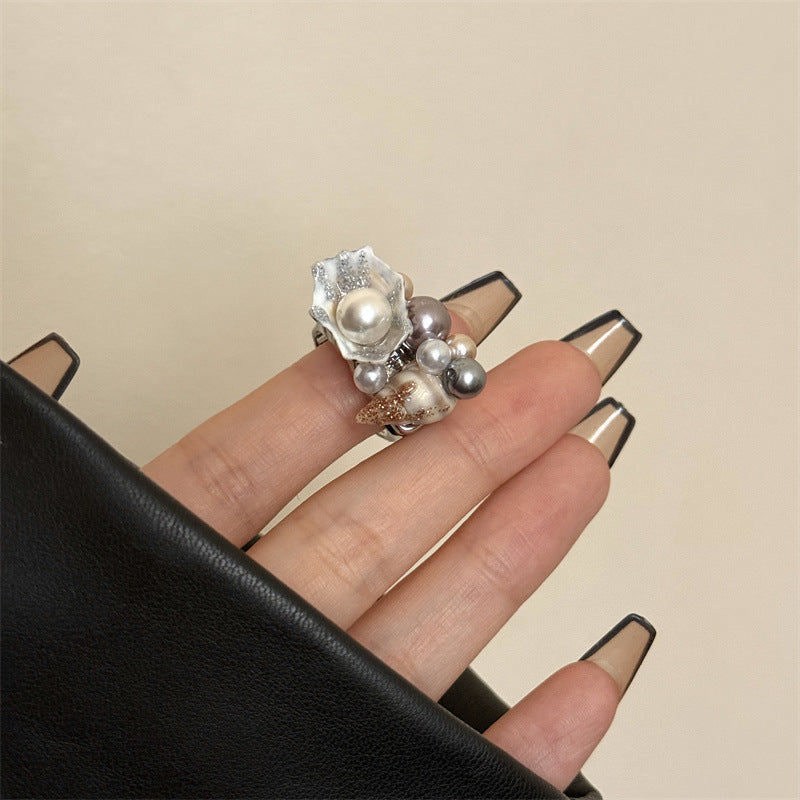 Pearl Shell Stacked Ring — ring, view 6