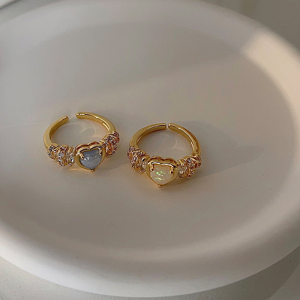 Zircon Heart Open Ring — ring, view 2