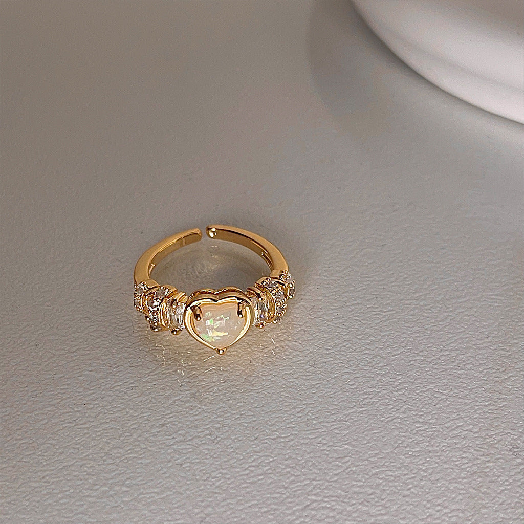 Zircon Heart Open Ring — ring, view 3