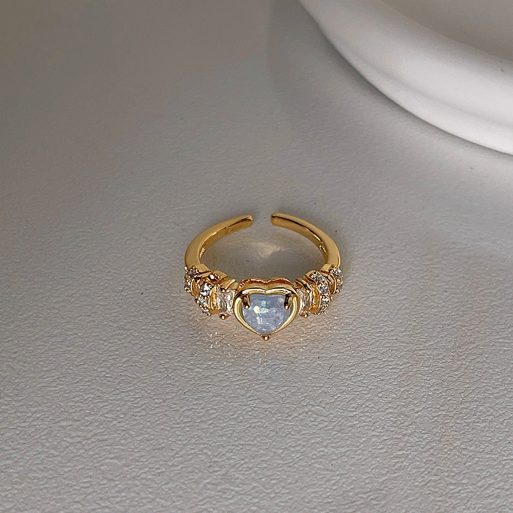 Zircon Heart Open Ring — ring, view 4