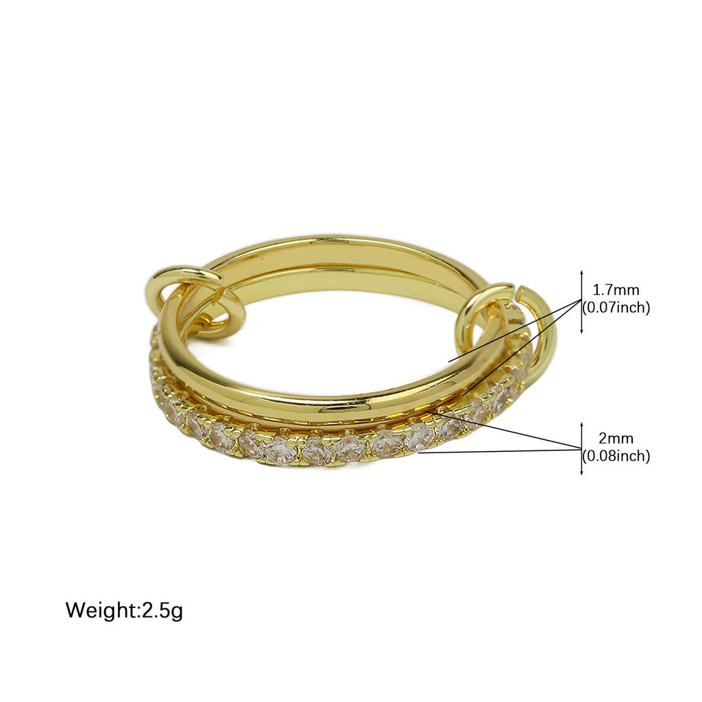 Interlocking Rhinestone Stack Ring — ring, view 3