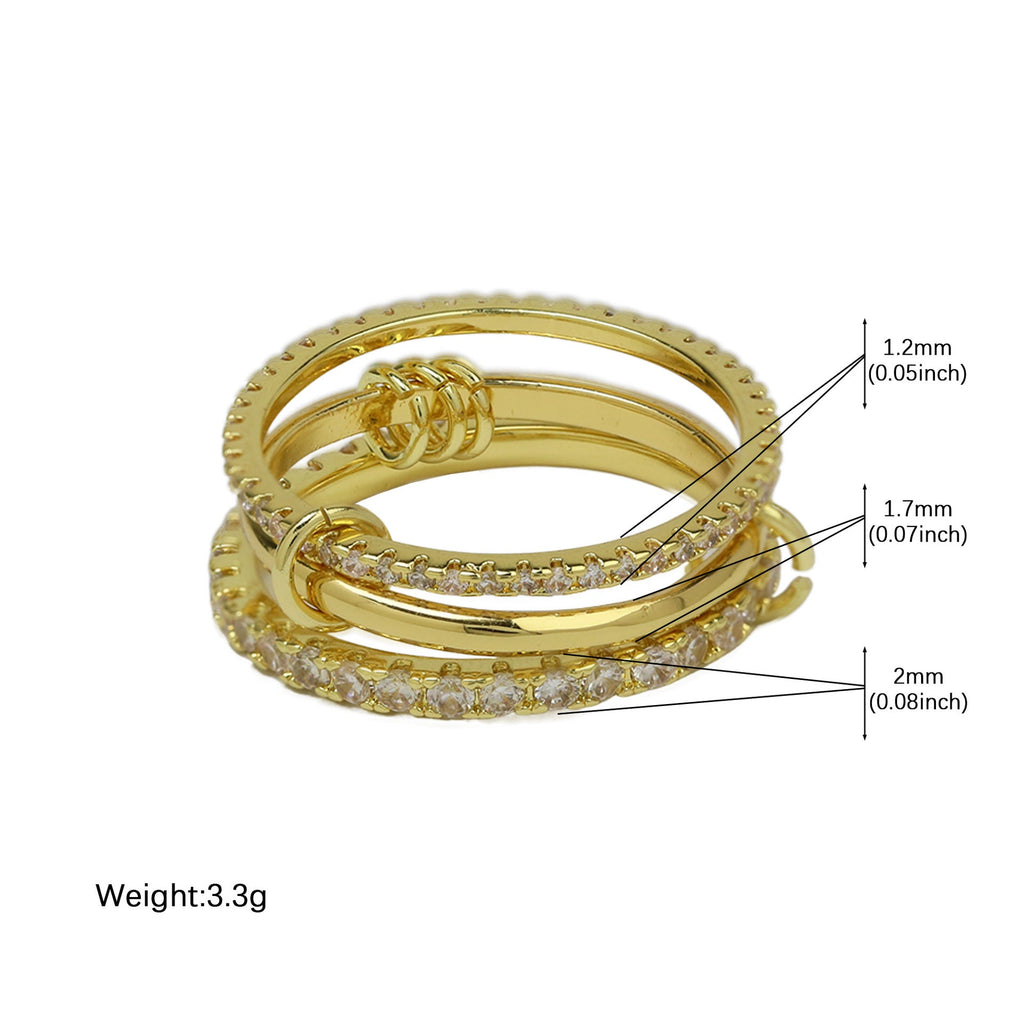 Interlocking Rhinestone Stack Ring — ring, view 5