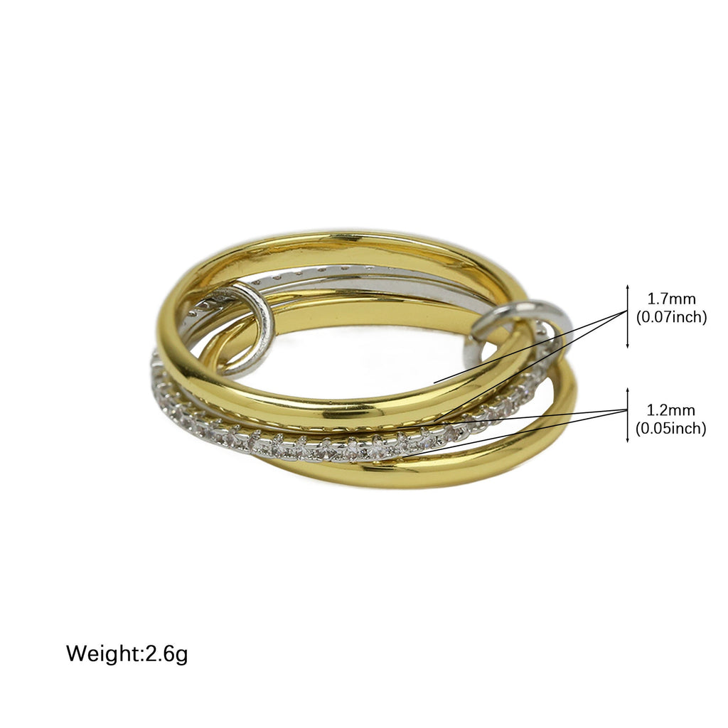Interlocking Rhinestone Stack Ring — ring, view 6