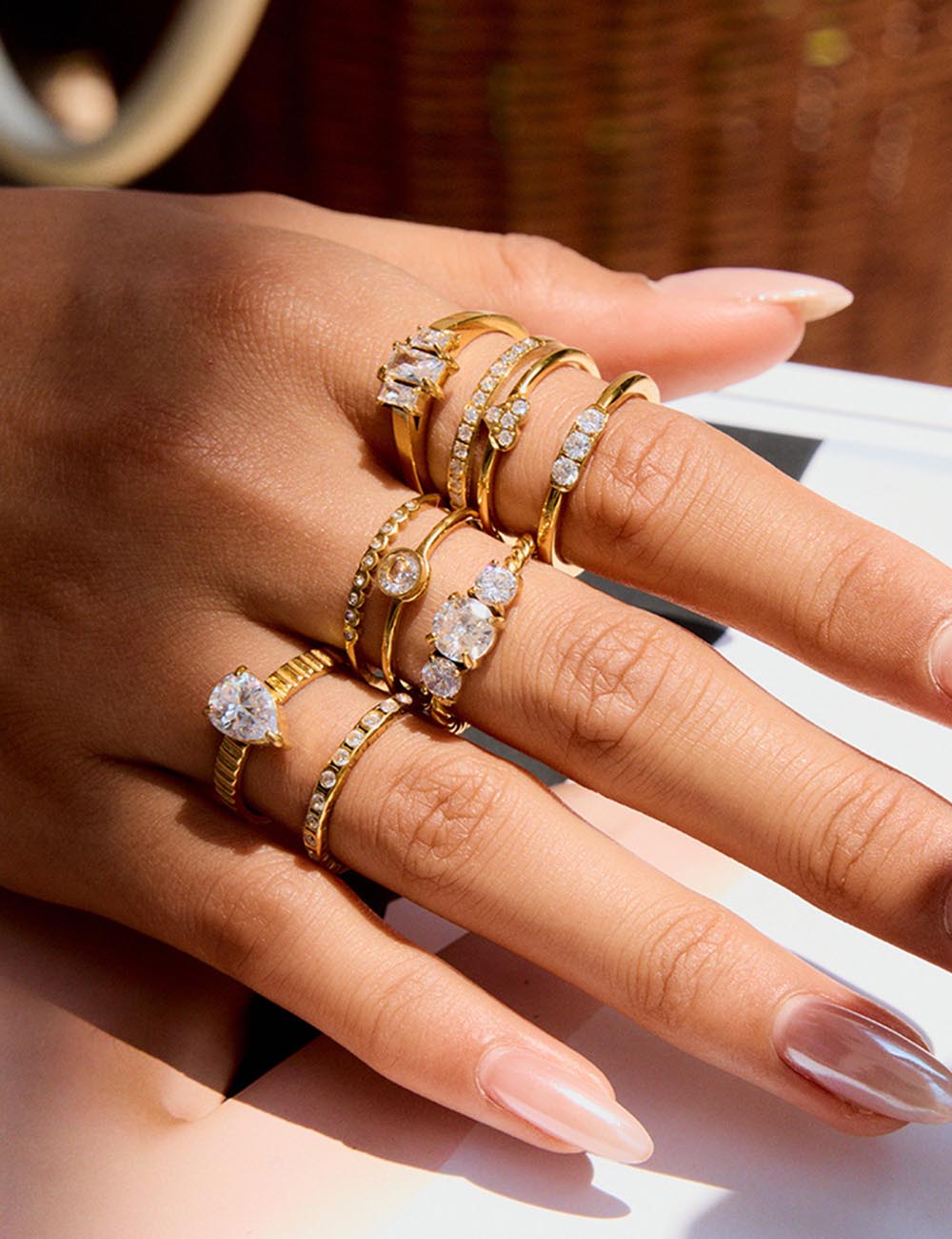 Geometric Cubic Zircon Ring — ring