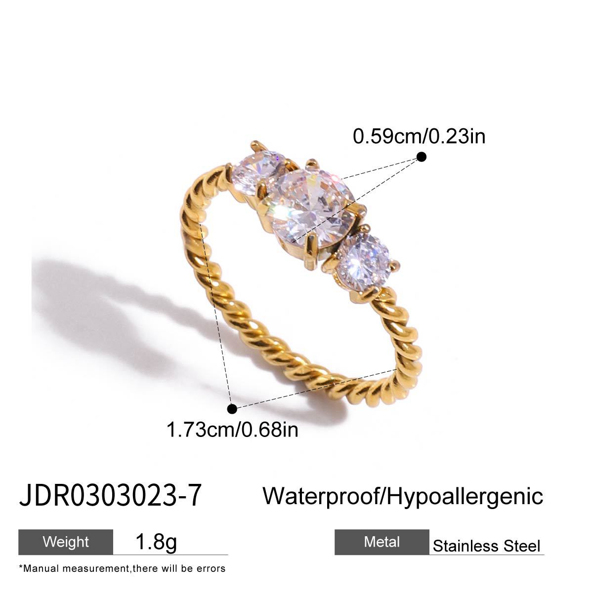 Geometric Cubic Zircon Ring — ring, view 4