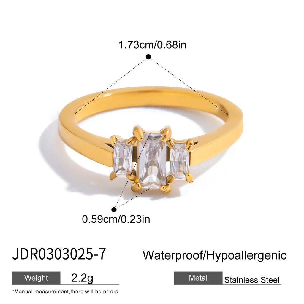 Geometric Cubic Zircon Ring — ring, view 6