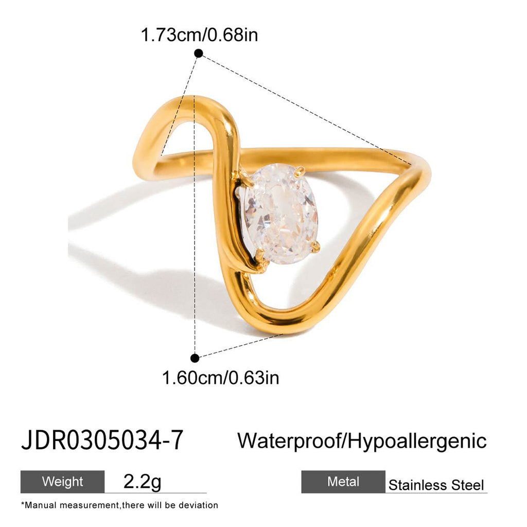 Geometric Cubic Zircon Ring — ring, view 8