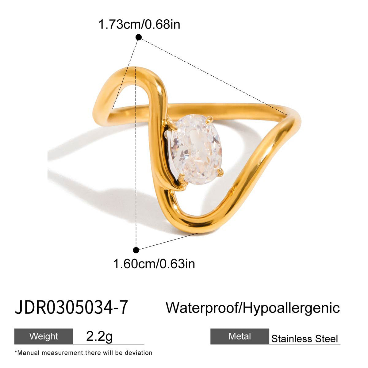 Geometric Cubic Zircon Ring — ring, view 8